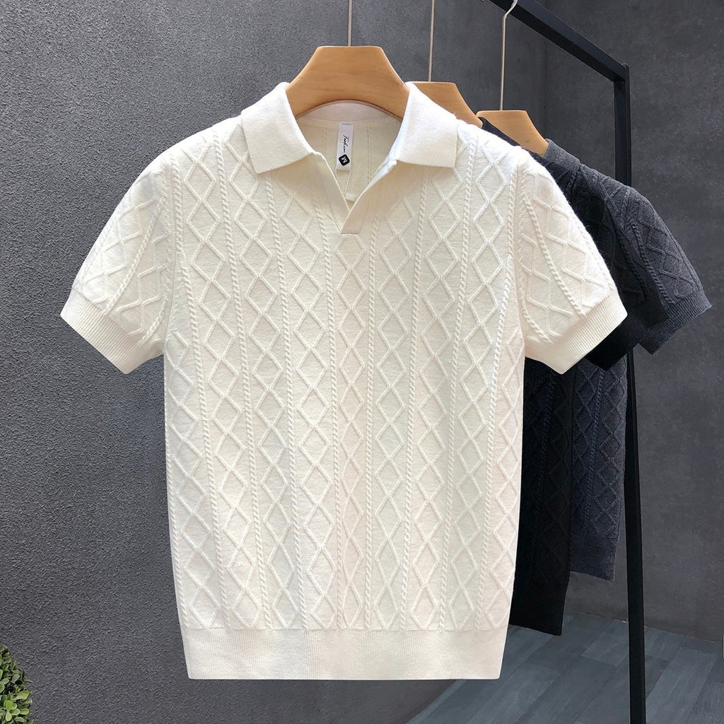 Mens Textured V-neck Shirt